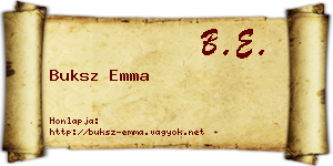 Buksz Emma névjegykártya